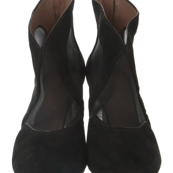 Alaïa Black Suede Mesh Panel Ankle Boots Size 41 / US 11 – Heeled Ankle Boots - Picture 3 of 5